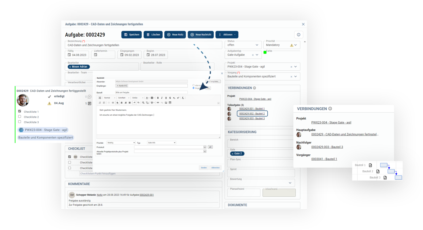 Zusammenarbeit - Taskmanagement inklusive Zeiterfassung