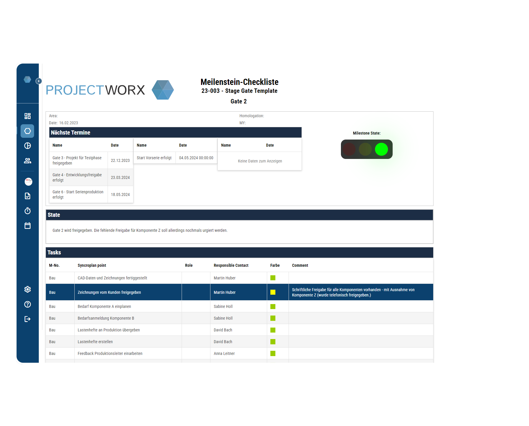 Dokumentierte Projektqualität - Projekt Meilenstein Checkliste