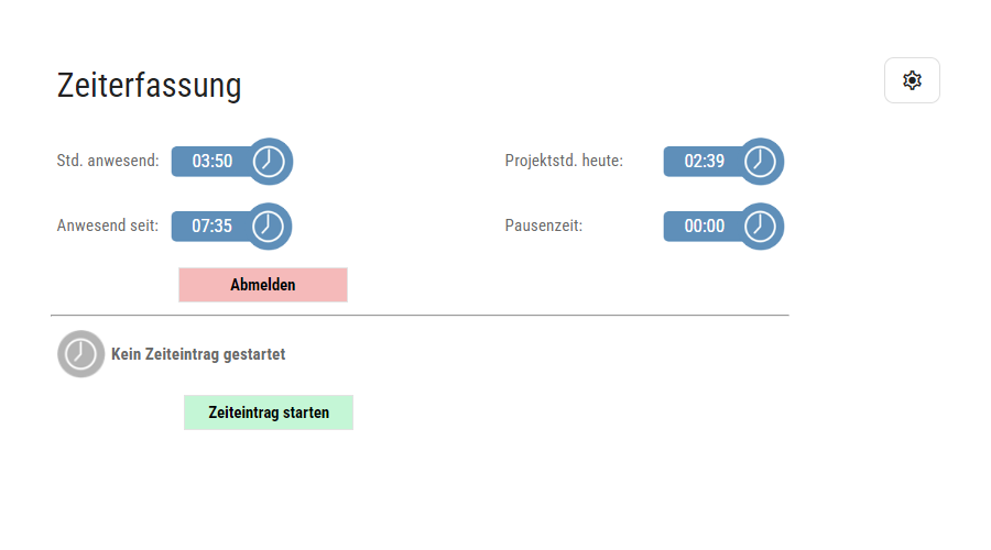 Projektzeiterfassung über Stoppuhr