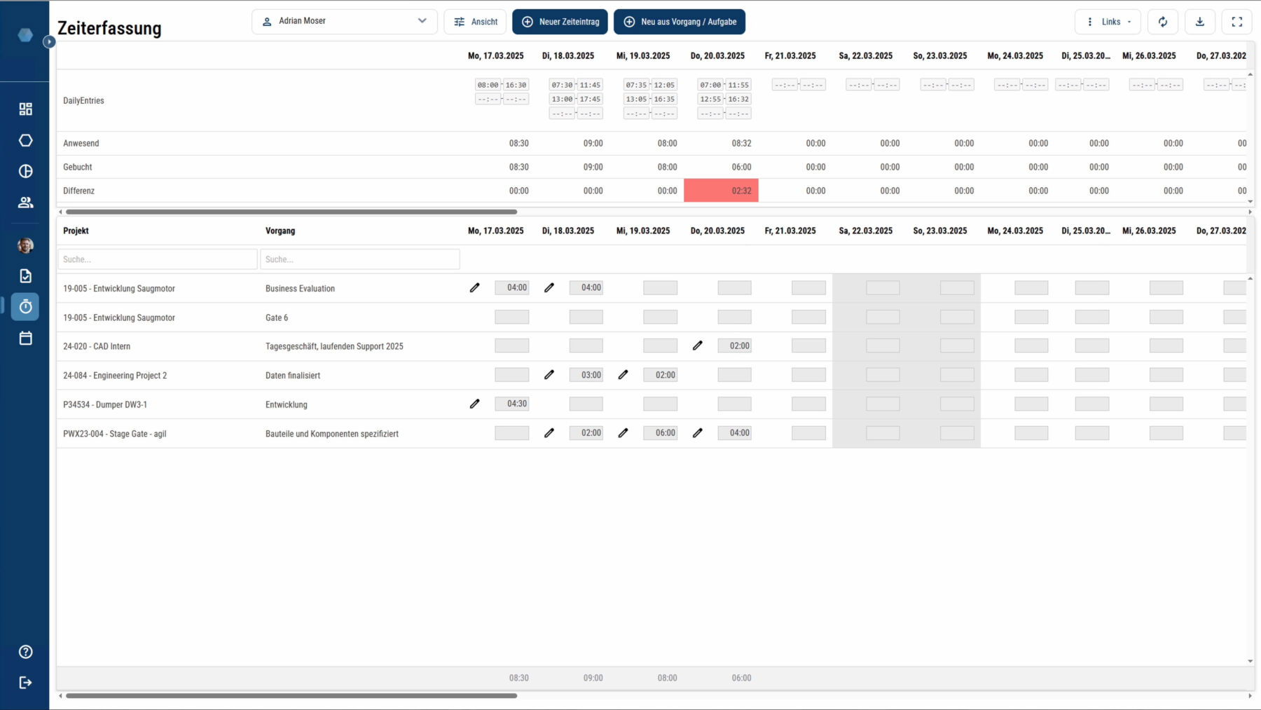 Projektzeiterfassung mit Projectworx