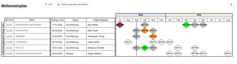 Meilensteinpläne für Entwicklungsprojekte - Report Meilensteinplan